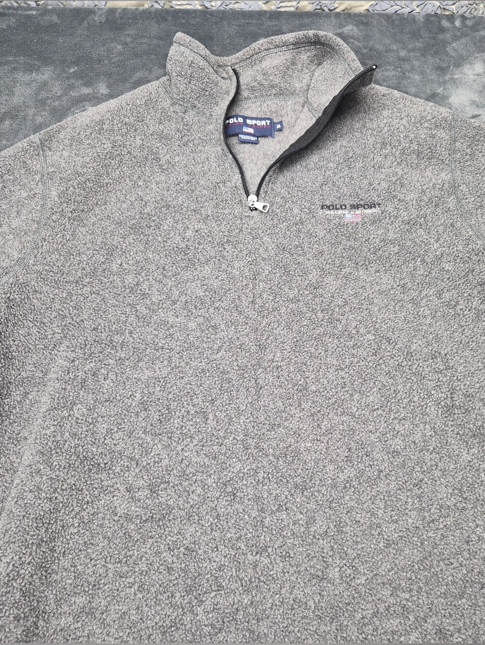 Vintage Polo Sport Ralph Lauren Jacket Mens XlGray Fleece 1/4 Zip Gray